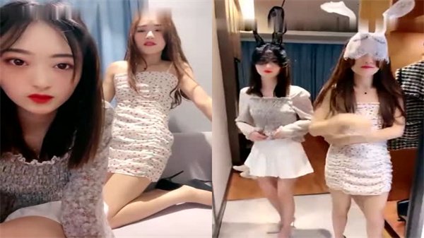 精精与腿腿两大极品良家尤物，双倍诱惑欲火难耐